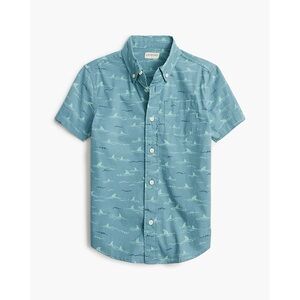 NWT J. Crew Crewcuts Boys' Washed Critter Shirt Blue Shark